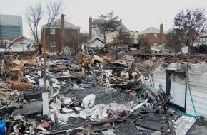 A house in Rockaway demolished by the storm surge from Hurricane Sandy