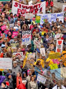 Tens of thousands of people brought together a variety of social justice concerns in the streets of Raleigh