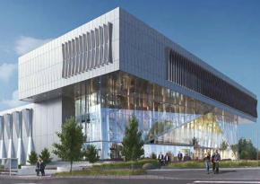 A drawing of a proposed Seattle police station