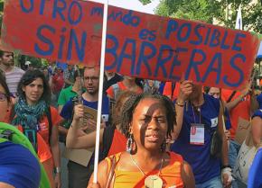 Marching for another world at the opening of the World Social Forum in Montreal